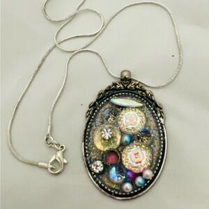 Newly Handcrafted Pendant Necklace. One Of A Kind! Silver 925 Chain Included